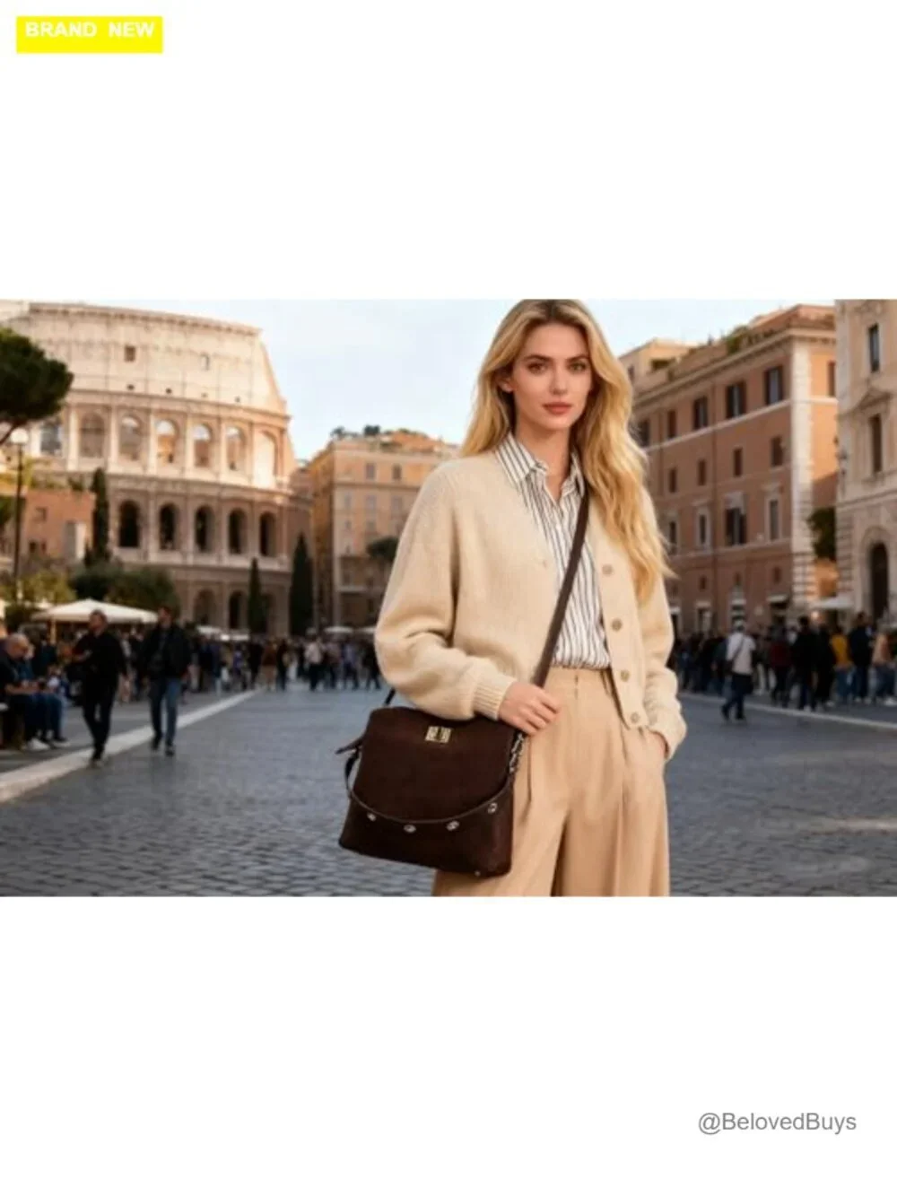 Genuine Leather Suede Hobo Bag Slouchy Shoulder Crossbody Purse